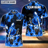 BlueJose Personalized Name and Team Name Fire Skull Bowling and Pins 3D Shirt, Personalized Shirts For Bowling Players