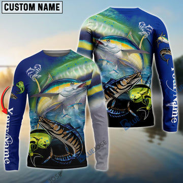 BlueJose Mahi-mahi, Wahoo, Tuna Customize Name 3D Shirts