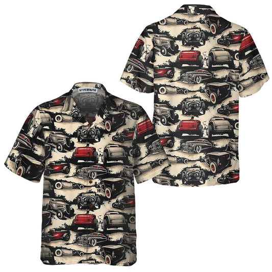 Bluejose Vintage Hot Rod Car Hawaiian Shirt