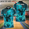 BlueJose Bowling And Pins Flaming Rooster Warrior Customized Name, Team Name 3D Shirt (4 Colors)
