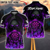 BlueJose Darts Flaming Skull Dark Fire Style Multicolor Options Personalized Name Shirt (4 Colors)