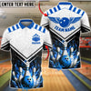 BlueJose Bowling & Pins Fire Wings Strike Design Customized Name, Team Name 3D Shirt (4 Colors)