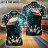 BlueJose Bowling American Eagle Power Strike Customized Name, Team Name 3D Shirt (4 Colors)