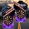 BlueJose Darts USA Flag Patriotic Bullseye Impact Personalized Name, Team Name Unisex Shirt (4 Colors)