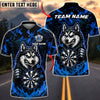 BlueJose Darts Angry Husky Bullseye Personalized Name, Team Name Unisex Shirt (4 Colors)
