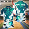 BlueJose Bowling And Pins Shine Lightning Strike Customized Name, Team Name 3D Shirt (4 Colors)