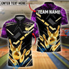 BlueJose Bowling And Pins Smoke Premium Gold Pattern Customized Name, Team Name 3D Shirt (4 Colors)
