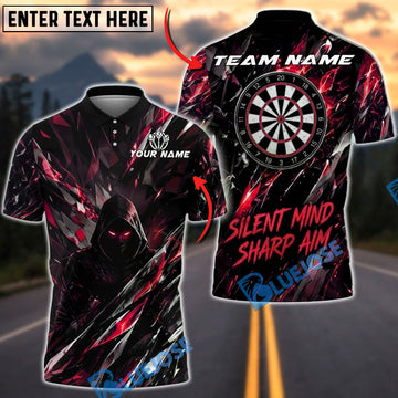 BlueJose Darts Shadow Assassin Design Personalized Name, Team Name Unisex Shirt (4 Colors)