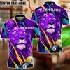 BlueJose Billiards Ball 8&9 Lion Artistic Splash Modern Design Personalized Name Shirt (4 Colors)