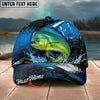 BlueJose Fishing Blue Lightning Water Splash Personalized Name Classic 3D Cap Personalized Cap (13 Breeds)