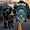 BlueJose Darts Skull Marble Gothic Roses Personalized Name, Team Name Unisex Shirt (4 Colors)