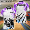 BlueJose Bowling And Pins Wolf Scratch Customized Name, Team Name 3D Shirt (4 Colors)