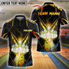 BlueJose Bowling And Pins Gold Light Customized Name 3D Shirt (6 Colors)
