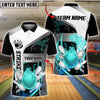 BlueJose Bowling And Pins Tornado and Flame Customized Name 3D Shirt (6 Colors)