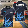 BlueJose Bowling And Pins Dotted Royal Crown Customized Name 3D Shirt ( 6 Colors)