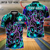 BlueJose Bowling And Pins X Crazy Bear Neon Graffiti Street Style Customized Name, Team Name 3D Shirt (4 Colors)