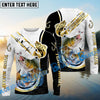 Bluejose Walleye Fishing Black Golden Hook Name & Team Name 3D Shirts