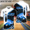 BlueJose Bowling And Pins Champion Golden Customized Name, Team Name 3D Shirt (4 Colors)