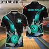 BlueJose Bowling Strike Motion Minimal Style Customized Name 3D Shirt (4 Colors)