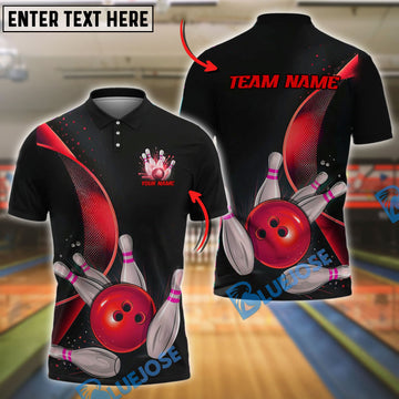 BlueJose Bowling Strike Motion Minimal Style Customized Name 3D Shirt (4 Colors)