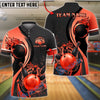BlueJose Bowling And Pins Black Gold Water Strike Design Customized Name, Team Name 3D Shirt (6 Colors)