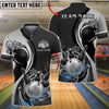 BlueJose Bowling And Pins Black Gold Water Strike Design Customized Name, Team Name 3D Shirt (6 Colors)