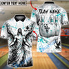 BlueJose Bowling And Pins Angel God Cross Splash Customized Name, Team Name 3D Shirt (4 Colors)