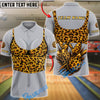 BlueJose Bowling And Pins Leopard Print Ball & Pins Customized Name, Team Name 3D Shirt (4 Colors)