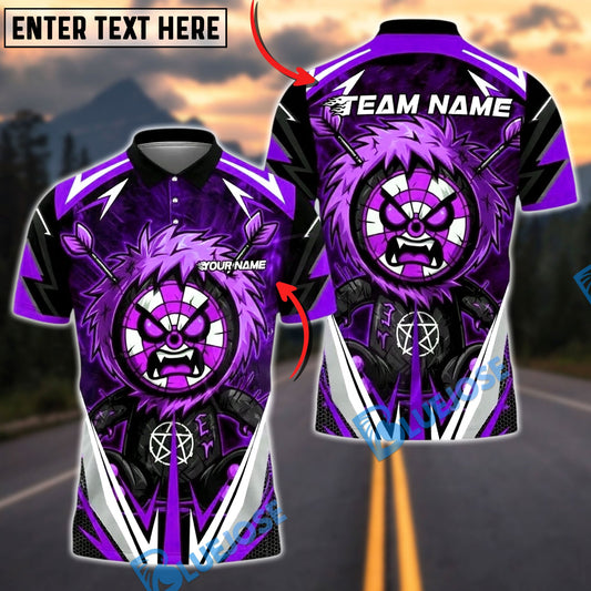 BlueJose Darts Monster Paint Lightning Personalized Name, Team Name Unisex Shirt (4 Colors)