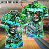 BlueJose Bowling & Pins Graffiti Game Character Customized Name, Team Name 3D Shirt (4 Colors)