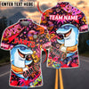 BlueJose Darts Graffiti Cool Dolphin Game Character Multicolor Options Personalized Name Shirt (4 Colors)