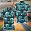 BlueJose Bowling And Pins Flame Skull Customized Name, Team Name 3D Shirt (4 Colors)