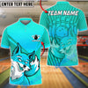 BlueJose Bowling & Pins Fire Fox Customized Name, Team Name 3D Shirt (4 Colors)