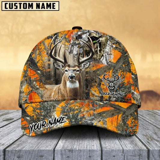 BlueJose Deer Hunter Camo Multicolor Options Personalized Name 3D Cap