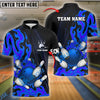 BlueJose Bowling And Pins Fire Flame Personalized Name Team Name 3d Shirt (4 Colors)