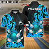 BlueJose Bowling And Pins Fire Flame Personalized Name Team Name 3d Shirt (4 Colors)