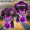 BlueJose Bowling And Pins Flame Power Customized Name, Team Name 3D Shirt (4 Colors)
