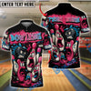 BlueJose Bowling Cartoon Screaming Pins Street Art Customized Name 3D Shirt (4 Colors)