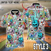 BlueJose Bowling And Pins Zombie Skull Horror Style Customized Name 3D Shirt (6 Colors)