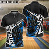 BlueJose Bowling And Pins Flame Blaze Motion Customized Name, Team Name 3D Shirt (4 Colors)