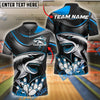 BlueJose Bowling And Pins Angry Shark Customized Name, Team Name 3D Shirt (4 Colors)