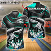 BlueJose Bowling And Pins Angry Shark Customized Name, Team Name 3D Shirt (4 Colors)