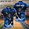 BlueJose Bowling Wolf Strike Flame Customized Name, Team Name 3D Shirt (4 Colors)