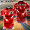 BlueJose Bowling And Pins Dramatic Smoke Flare Customized Name, Team Name 3D Shirt (4 Colors)