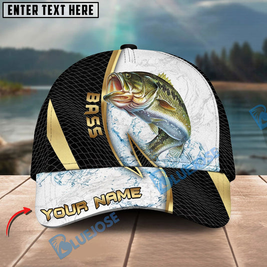 BlueJose Fishing Gold Black Dynamic Jump Personalized Cap (13 Breeds)