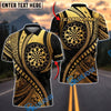 BlueJose Darts Sport Polynesian Tribal Target Mandala Personalized Name, Team Name Unisex Shirt (4 Colors)