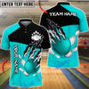 BlueJose Bowling And Pins Ball Claw Strike Customized Name, Team Name 3D Shirt (4 Colors)