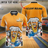 BlueJose Bowling And Pins Beer Cheers and Strikes Cartoon Design Customized Name 3D Shirt (4 Colors)
