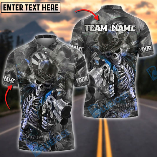 BlueJose Darts Skeleton Gunslinger Customized Name, Team Name 3D Shirt (4 Colors)
