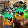 BlueJose Billiards Yin And Yang Ball 89 Double Flame Personalized Name Shirt (4 Colors)